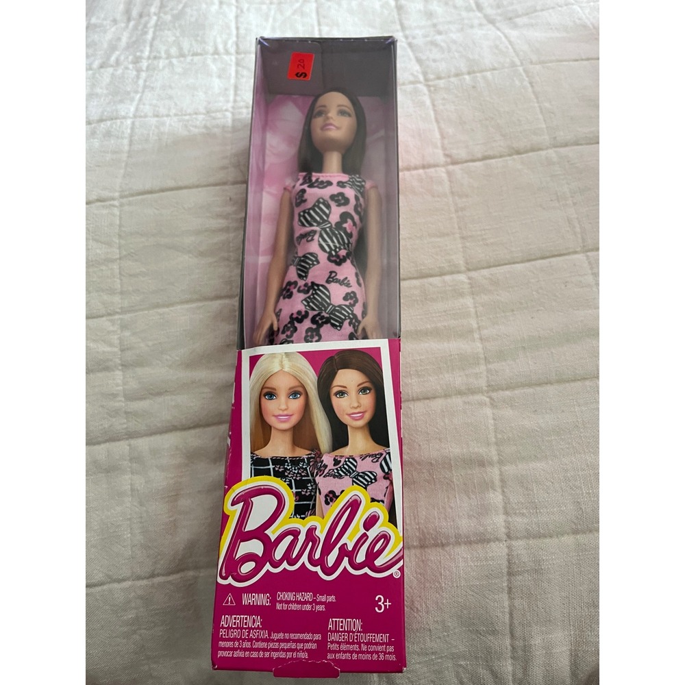 Barbie Doll Pink Bow Dress New in Box Birthday Gift Toy Age 3+